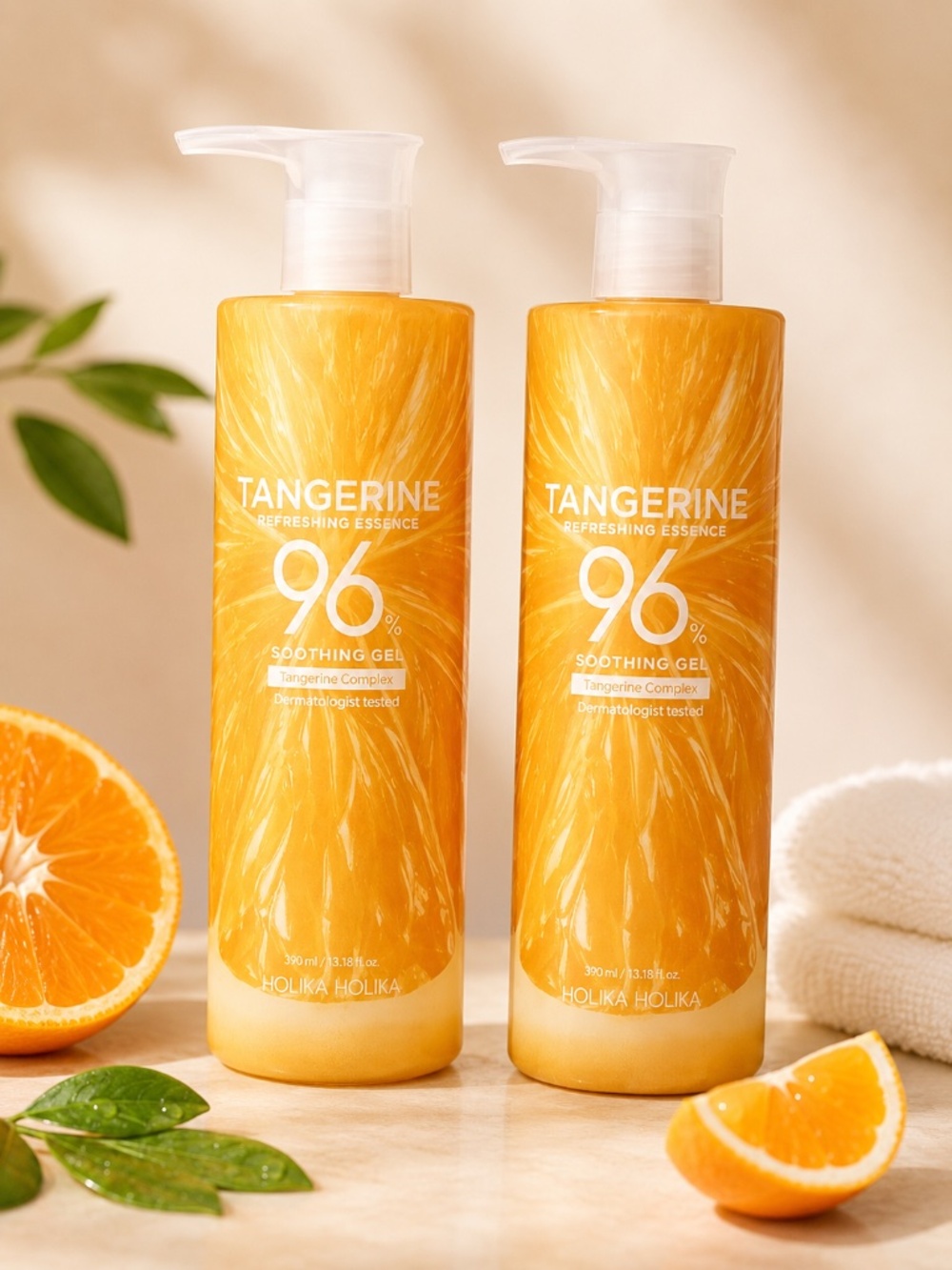 2x Holika Holika Tangerine 96% Soothing Gel 13.18 Oz 390ml K-Beauty Sealed